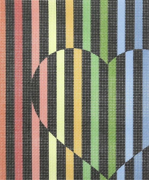Heart Illusion Needlepoint Kit or Canvas Valentine