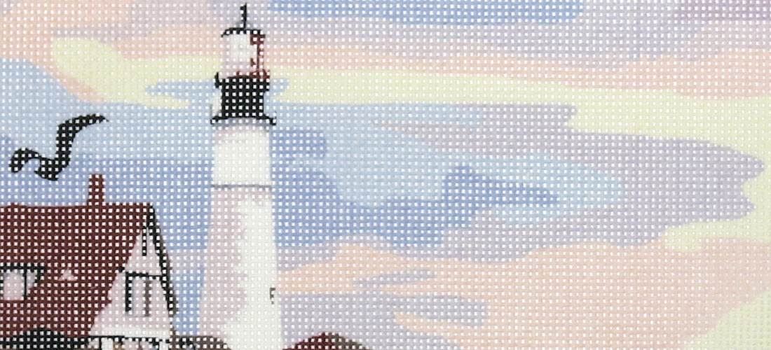 Lighthouse On The Sea Needlepoint Kit or Canvas Nautical//Ocean