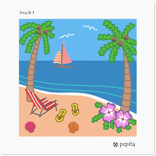 Beach 1 Needlepoint Kit or Canvas (Ocean) eBay