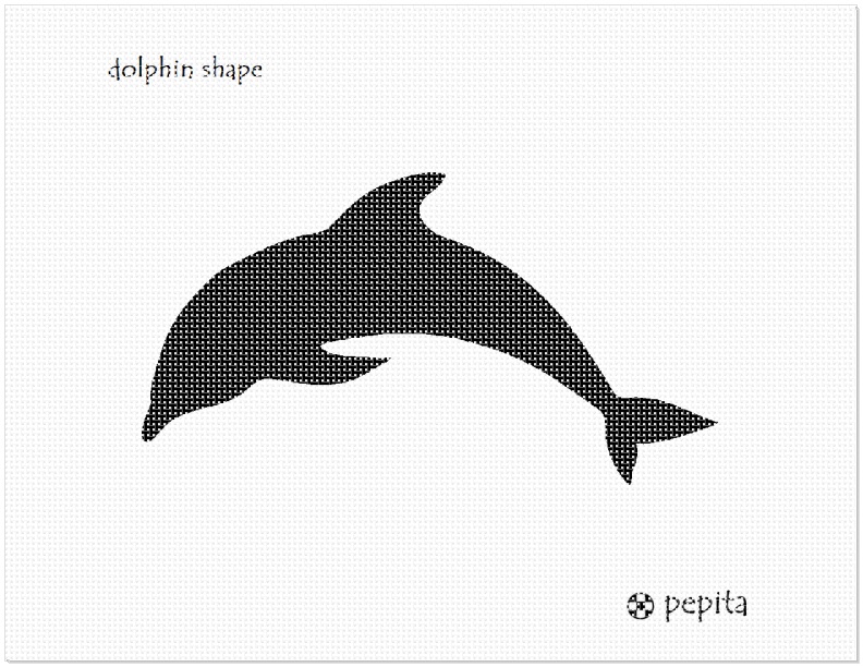 Dolphin Shape Needlepoint Canvas Fish//Ocean//Animal