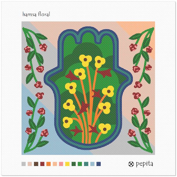 Hamsa Floral Needlepoint Kit or Canvas (Jewish/Judaica) eBay