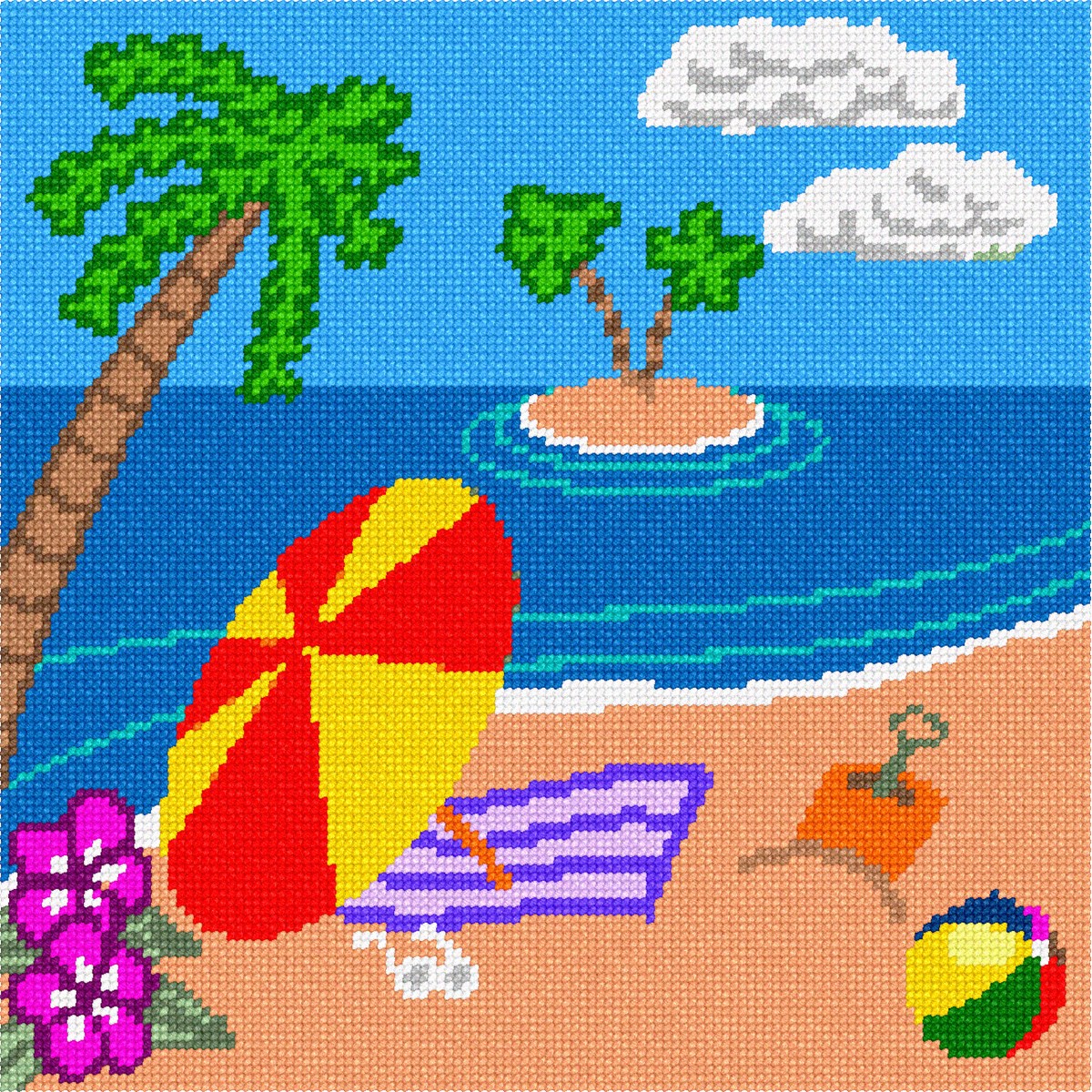 Beach 2 Needlepoint Kit or Canvas (Ocean) eBay