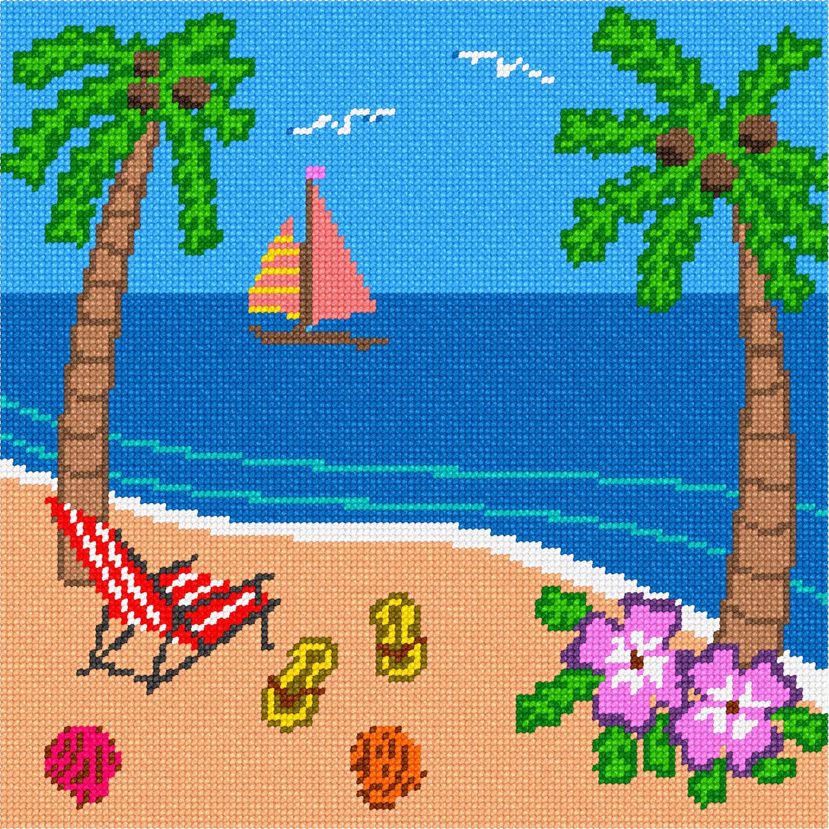 Beach 1 Needlepoint Kit or Canvas (Ocean) eBay