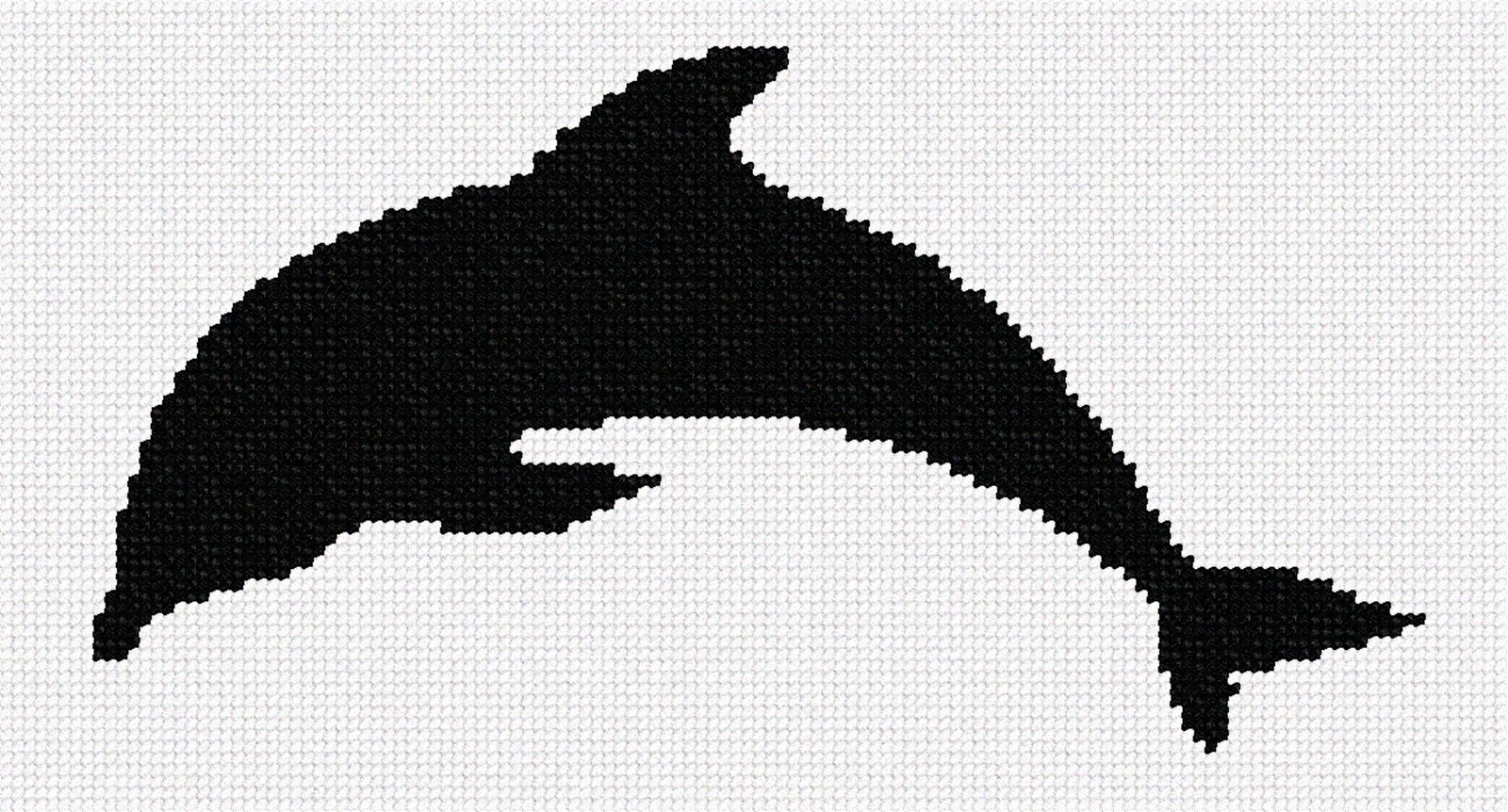 Dolphin Shape Needlepoint Canvas Fish//Ocean//Animal