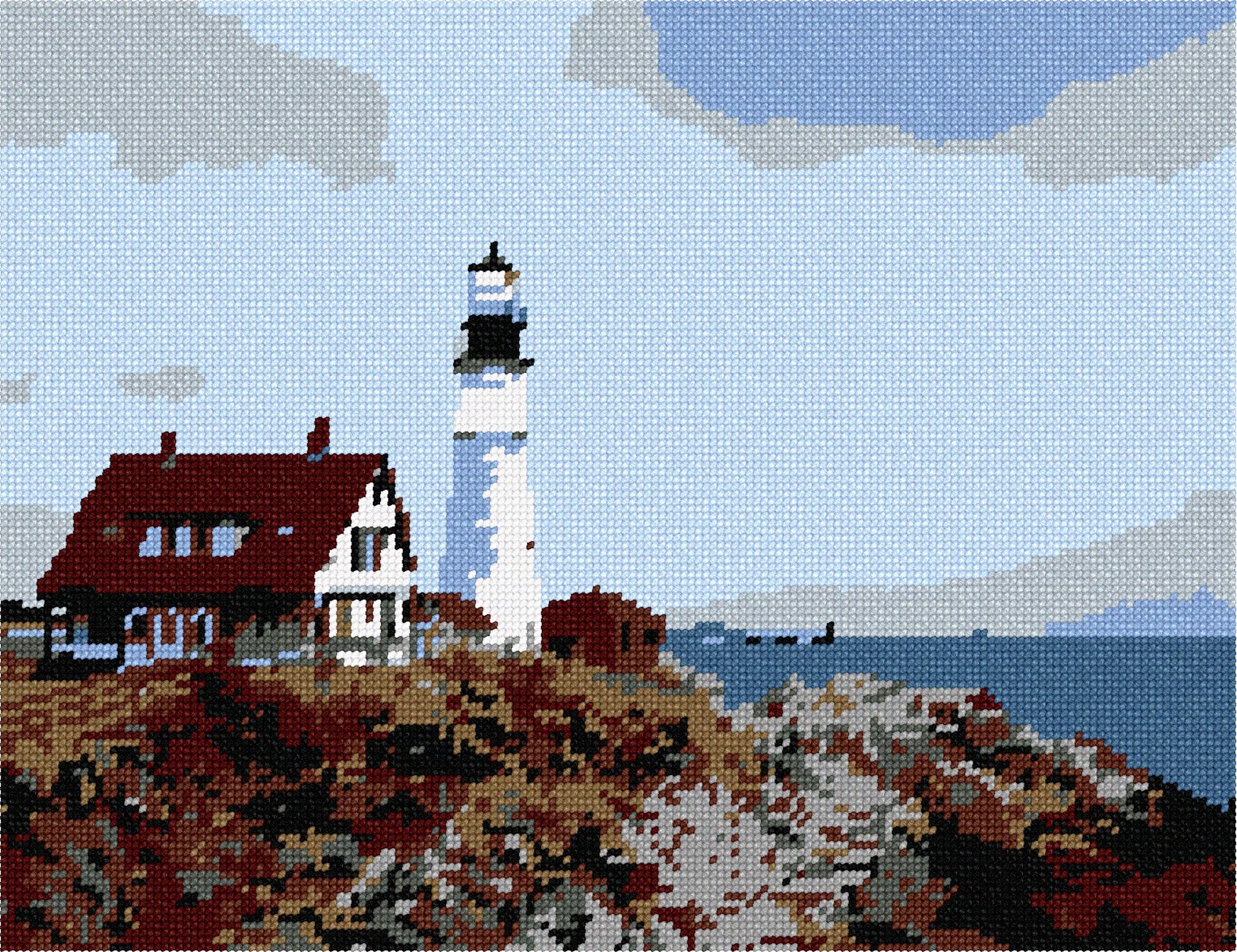 Details About Portland Head Lighthouse Needlepoint Canvas Nautical Ocean