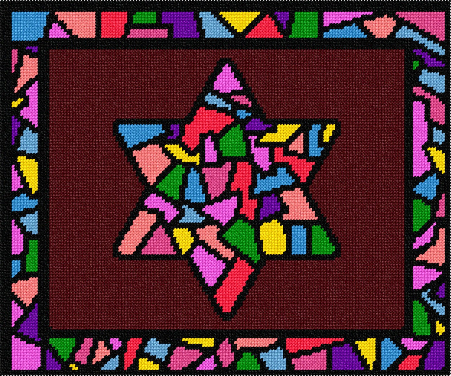 Tallit Stained Glass Bordeaux Needlepoint Kit Or Canvas Jewish Judaica Tallis Ebay